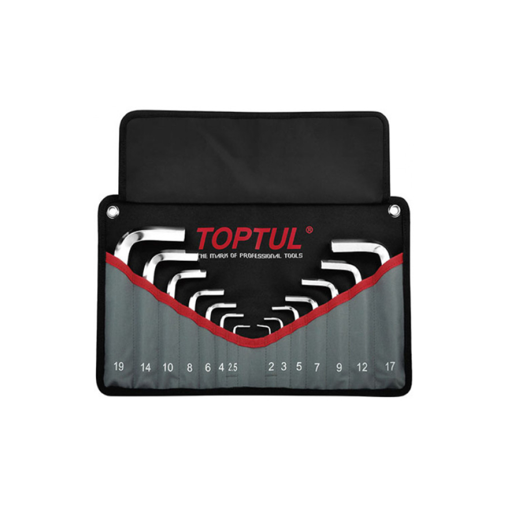 Ключ Toptul шестигранний Г-обр. 2-19мм 14шт. у чохлі (GPAQ1401) - зображення 1