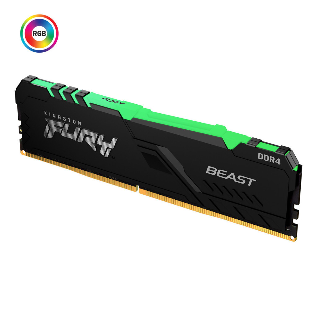 Модуль пам'яті для комп'ютера DDR4 32GB 3600 MHz Fury Beast RGB Kingston Fury (ex.HyperX) (KF436C18BBA/32) - зображення 1