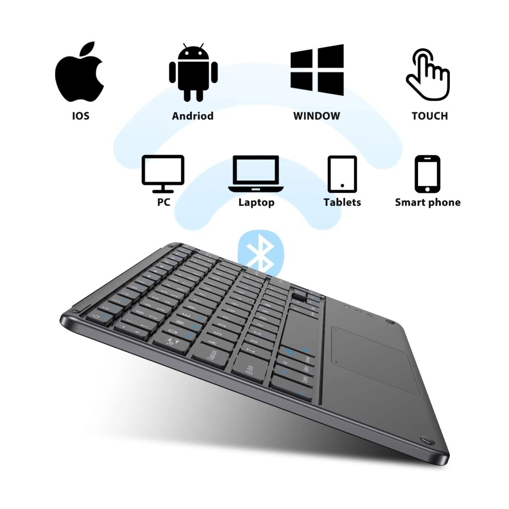 Клавіатура BeCover with TouchPad Bluetooth UA Black (713403) - зображення 5