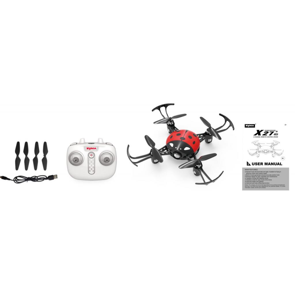 Радіокерована іграшка Syma Квадрокоптер 2.4 ГГц 10.3 см Red (X27_red) - зображення 5