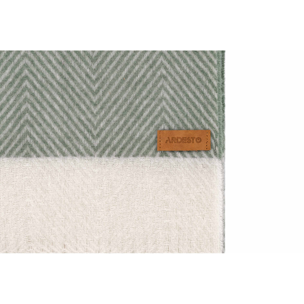 Плед Ardesto Leonardo Bianco 100% вовна 140x200 см зелений (ART0504LB) - зображення 4