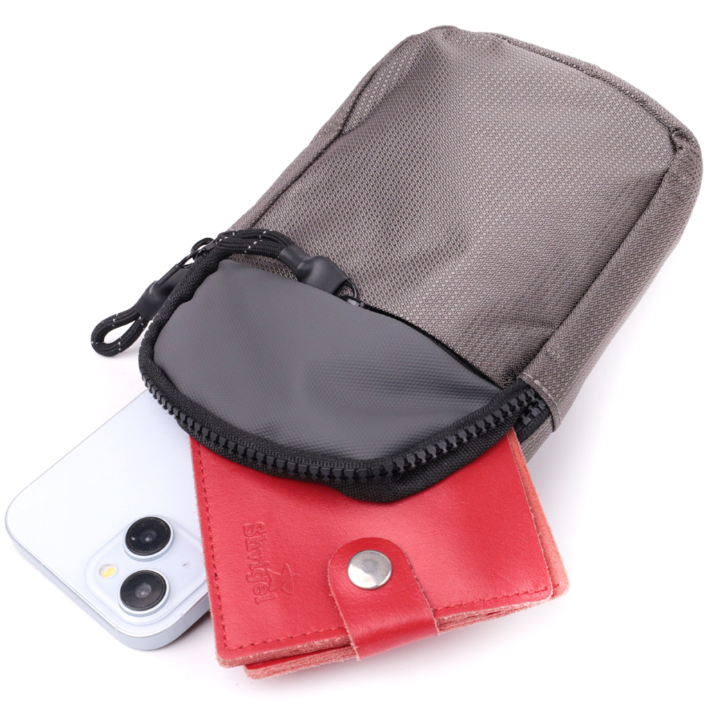 Сумка Vintage Слінг з текстилю Сіра (22869) - зображення 7