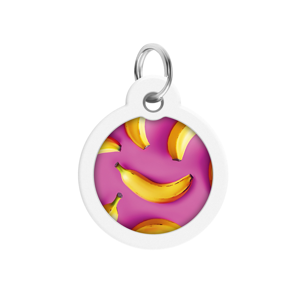 Адресник для тварин WAUDOG Smart ID з QR паспортом "Банани на рожевому", коло 30 мм (230-4055) - зображення 2