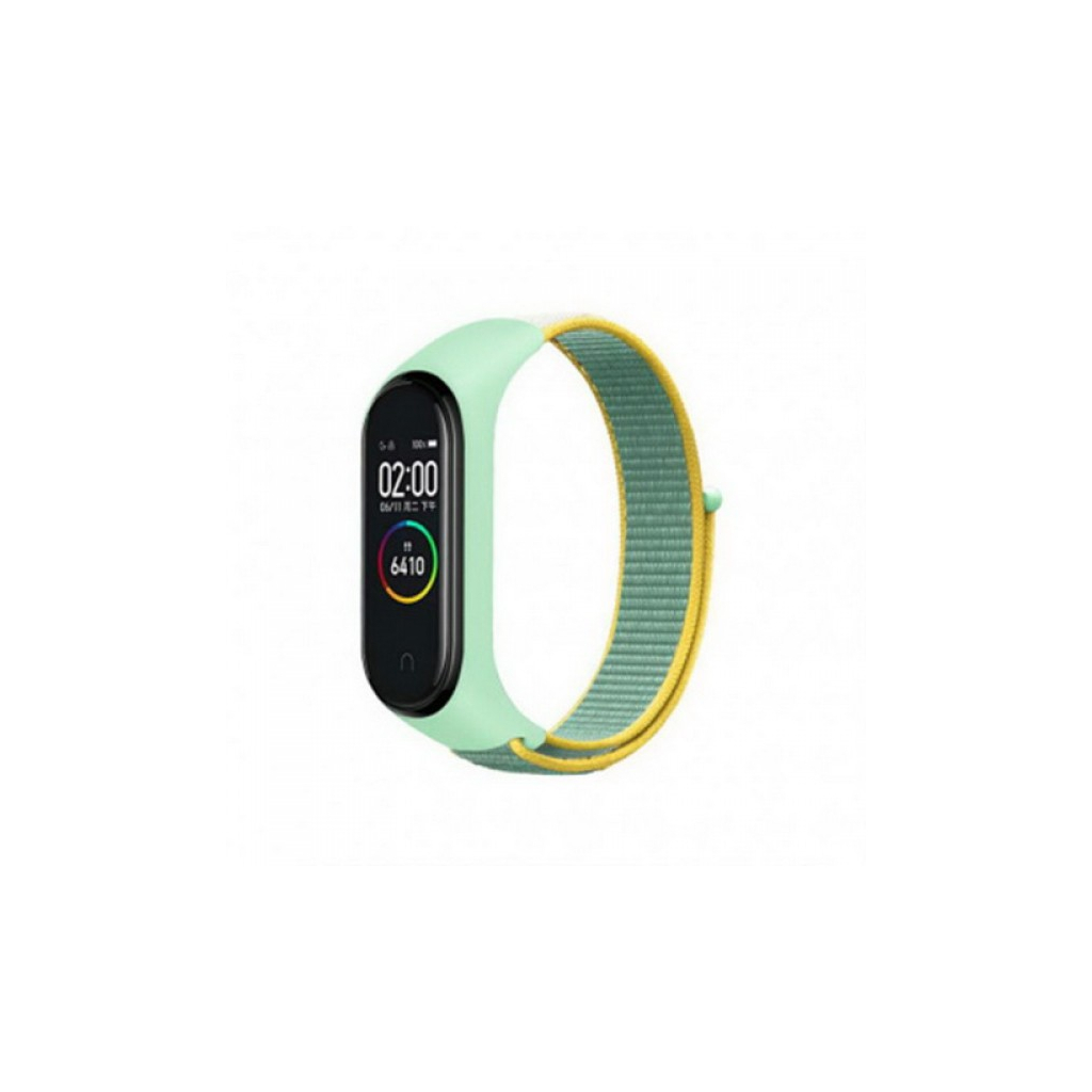 Ремінець до фітнес браслета BeCover Nylon Style для Xiaomi Mi Smart Band 5/6 Green-Yellow (705420) - зображення 1