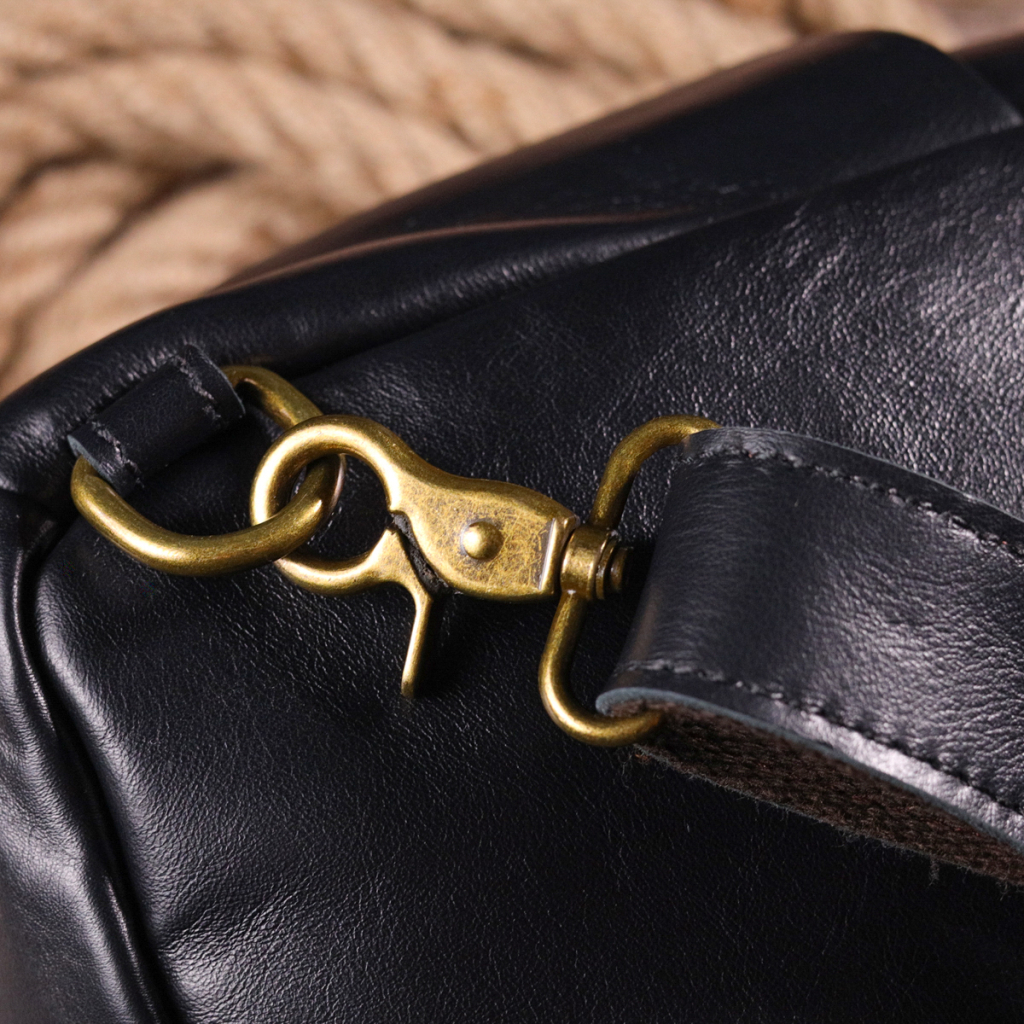 Сумка Vintage Чоловіча через плече з натуральної гладкої шкіри Чорна (21286) - зображення 11