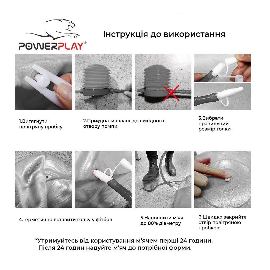 М'яч для фітнесу PowerPlay 4003 65см Синій + помпа (PP_4003_65_Blue) - зображення 7