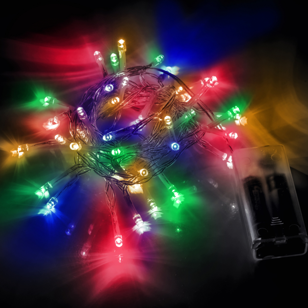 Гірлянда YES! Fun Нитка 41 LED Різнокольорова 2.8 м Статична На батарейках (975053) - зображення 3