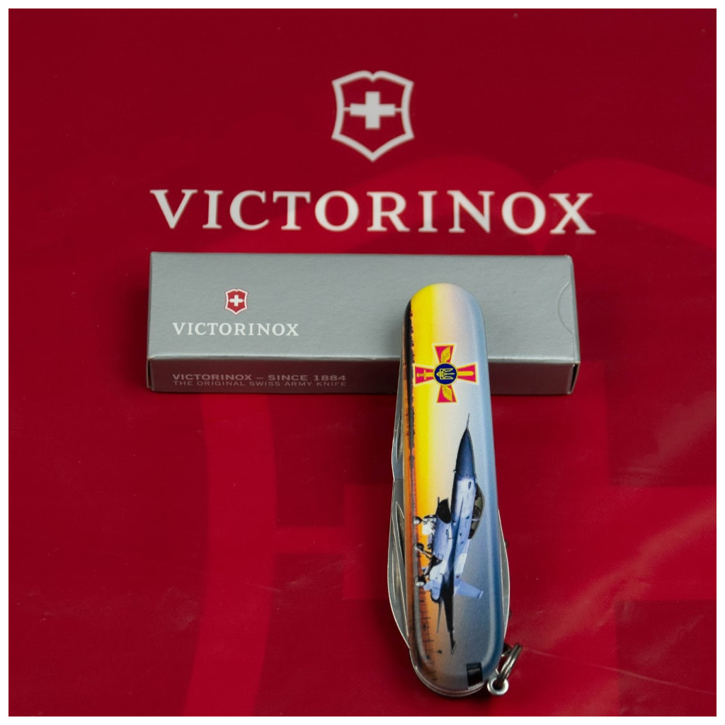 Ніж Victorinox Spartan Army 91 мм Літак + Емблема ПС ЗСУ (1.3603.3_W3040p) - зображення 12