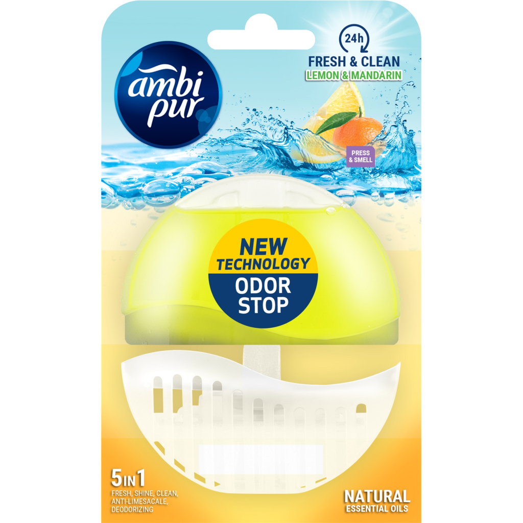 Туалетний блок Ambi Pur Lemon & Mandarin 55 мл (8435495816263) - зображення 1