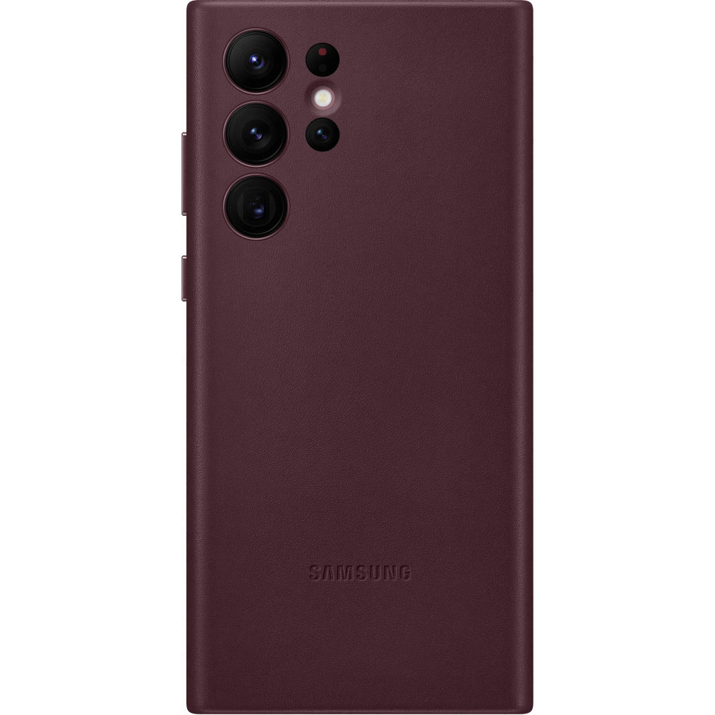 Чохол до мобільного телефона Samsung Leather Cover Galaxy S22 Ultra Burgundy (EF-VS908LEEGRU) - зображення 1