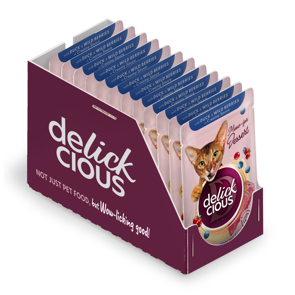 Вологий корм для кішок Delickcious Пластівці з кроликом та тропічними фруктами у вершковому соусі 80 г (4820269141841) - зображення 2