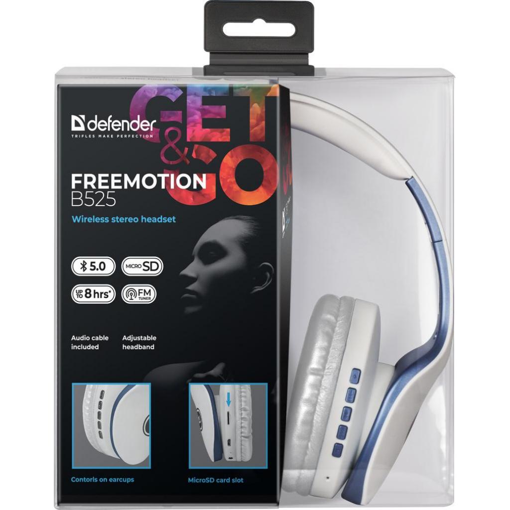 Навушники Defender FreeMotion B525 Bluetooth White-Blue (63526) - зображення 6