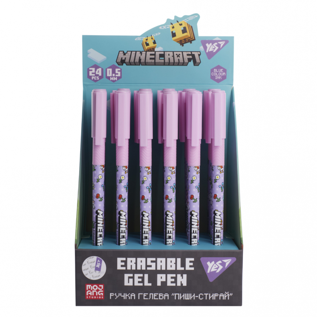 Ручка гелева Yes пиши-стирай Minecraft.Spring 0,5 мм, синя (420468) - зображення 3