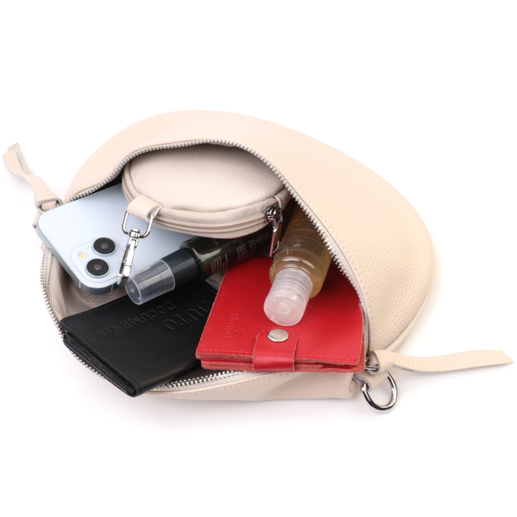 Сумка Vintage Шкіряна жіноча через плече з міні гаманцем Біла (22664) - зображення 9