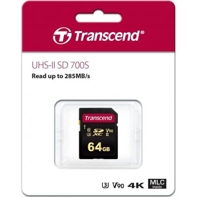 Карта пам'яті Transcend 64GB SDXC class 10 UHS-II U3 V90 MLC (TS64GSDC700S) - зображення 2