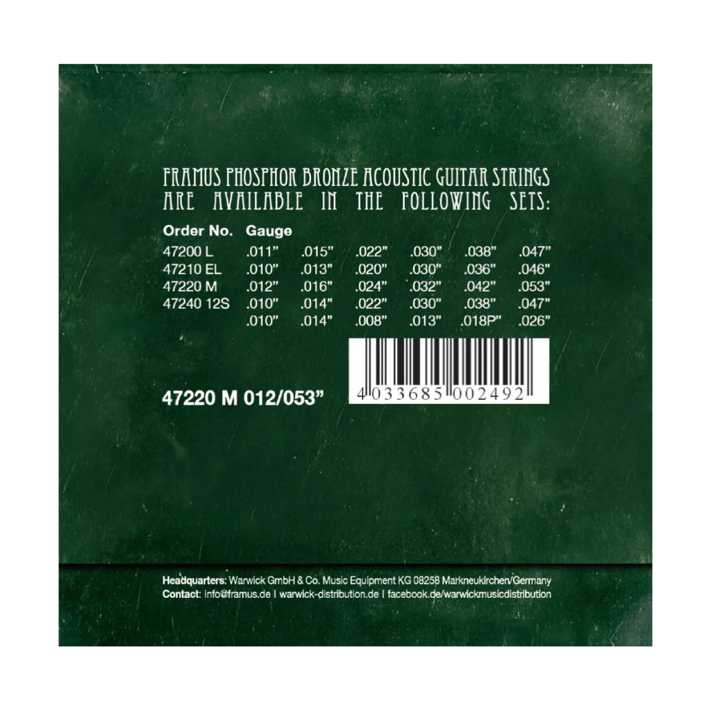 Струни для гітари Framus Phosphor Bronze Medium (12-53) (47220 M) - зображення 2