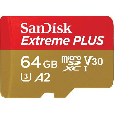 Карта пам'яті SanDisk 64GB microSDXC class 10 UHS-I U3 A2 Extreme Plus V30 (SDSQXBZ-064G-GN6MA) - зображення 1