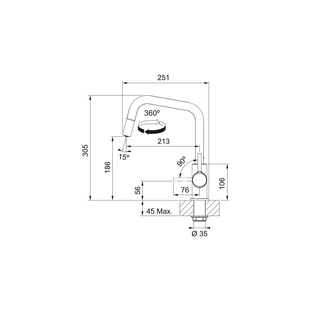 Змішувач Franke Lina U Pull Down (115.0728.476) - зображення 5
