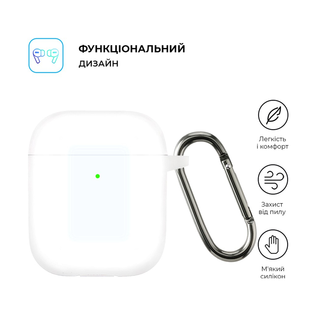 Чохол для навушників Armorstandart Ultrathin Silicone Case With Hook для Apple AirPods 2 Transparent (ARM59694) - зображення 2
