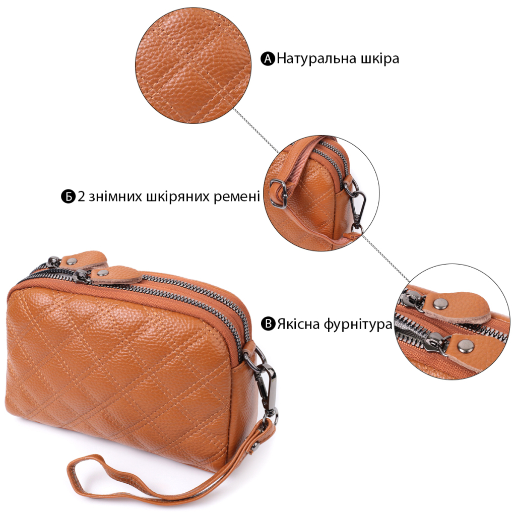 Сумка Vintage Жіноча з натуральної шкіри Руда (22809) - зображення 4