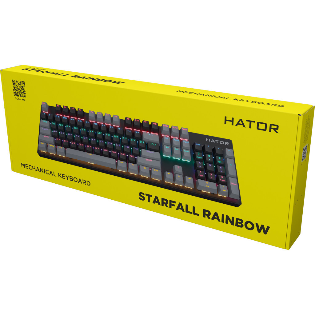 Клавіатура Hator Starfall Rainbow Origin Blue USB Black/Grey (HTK-609-BBG) - зображення 7