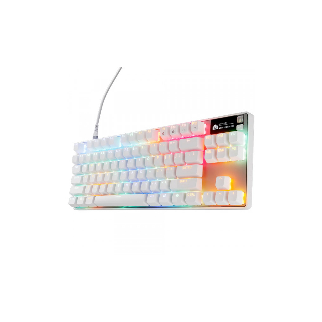 Клавіатура SteelSeries Apex Pro TKL Gen 3 HyperMagnetic OmniPoint 3.0 OLED USB UA White (64898) - зображення 2