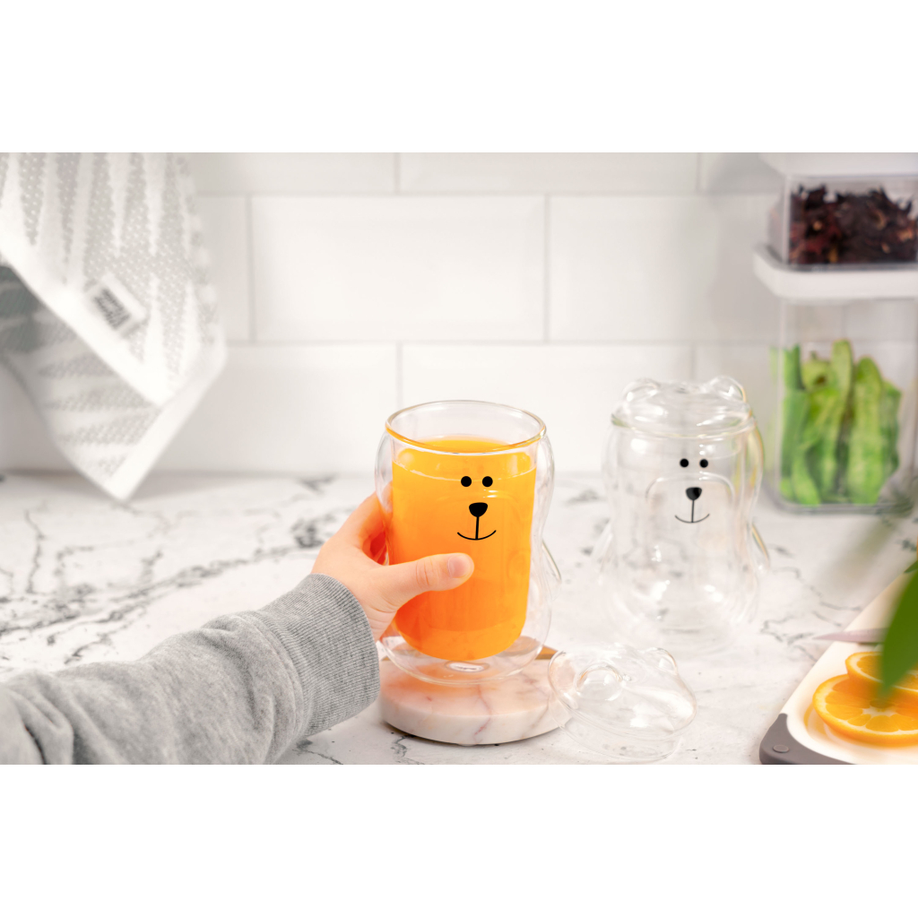 Набір склянок Ardesto Animals з кришкою 300 мл 2 шт прозорий (AR2630BBR) - зображення 7