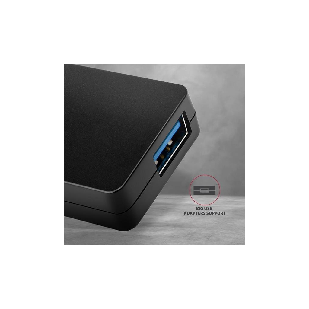 Концентратор AXAGON USB 3.1 to 4xUSB 3.0 black (HUE-G1A) - зображення 3