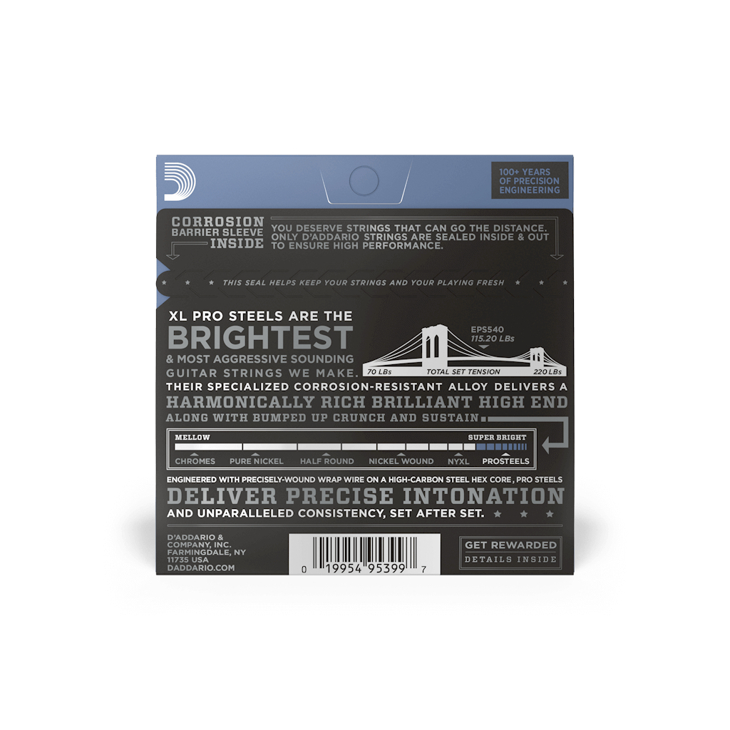 Струни для гітари D'Addario XL ProSteels Light Top / Heavy Bottom (10-52) (EPS540) - зображення 3