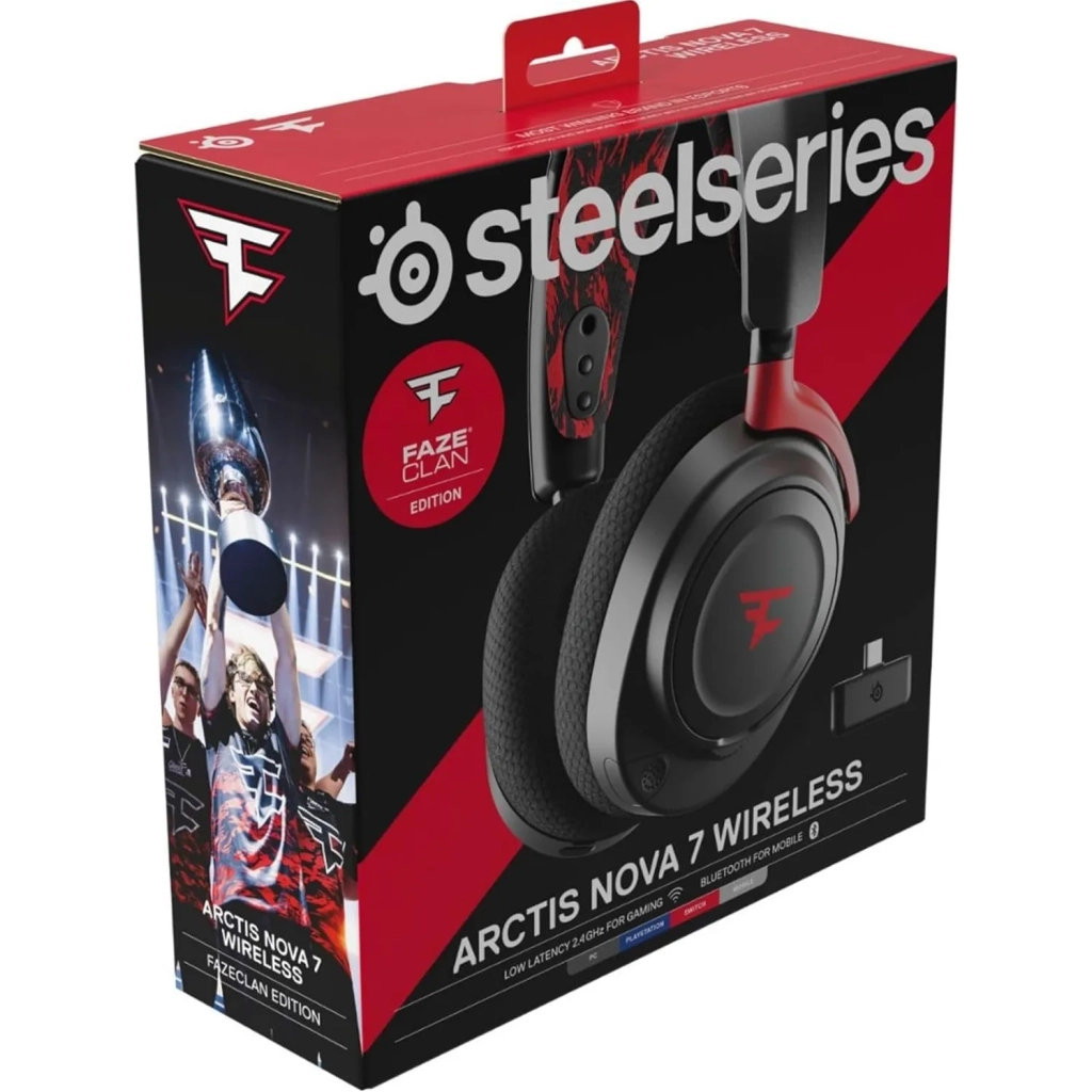 Навушники SteelSeries Arctis Nova 7 Wireless Faze Clan Black (61556) - зображення 6