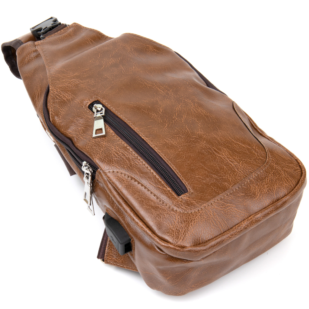 Сумка Vintage Через плече на два відділення Світло-коричнева (20561) - зображення 5