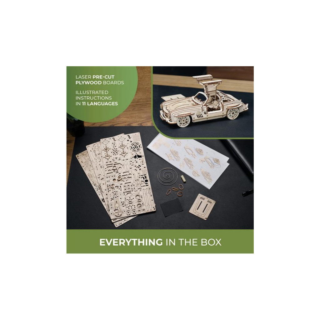 Збірна модель Ugears механічний Крилате спорткупе (70205) - зображення 10