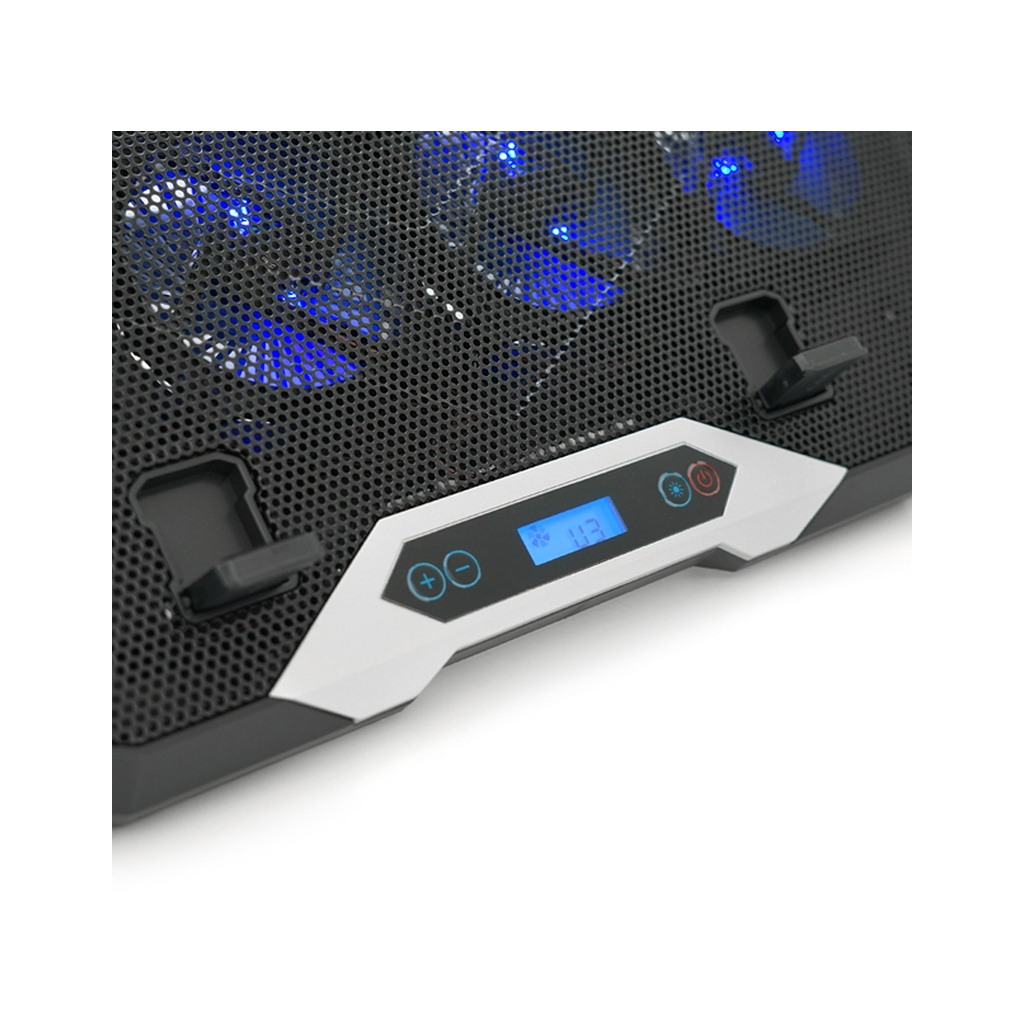 Підставка до ноутбука IceCoorel 10-17", 8*70mm, 2*USB, + LCD, 410x297x40mm, RGB (K10) - зображення 5