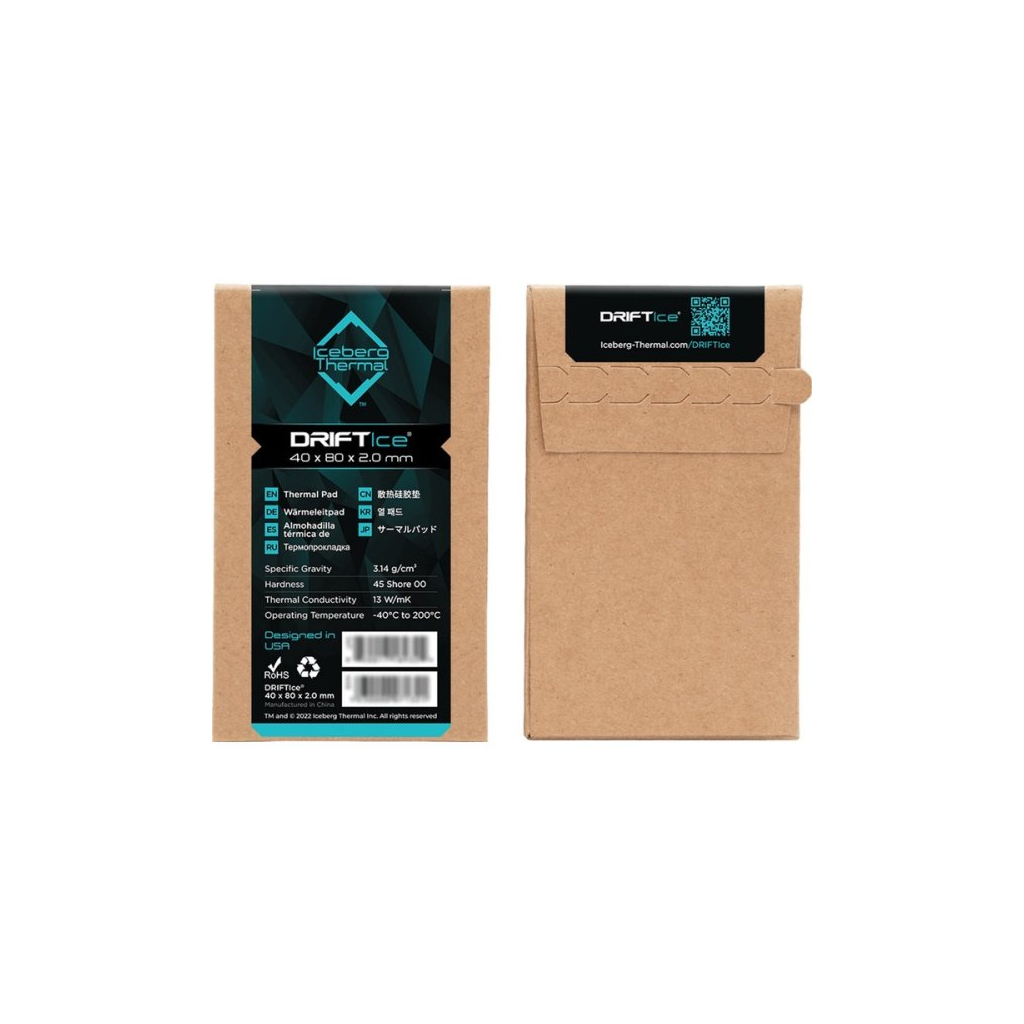 Термопрокладка Iceberg Thermal DRIFTIce Thermal Pad 40mmx80mm 2.0mm (DRIFTICE20-A0A) - зображення 5