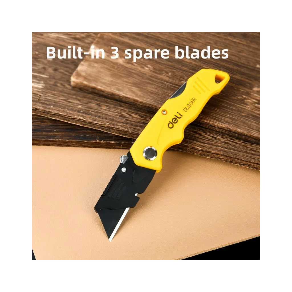 Ніж канцелярський Deli 19 T, трапецієподібне лезо 19мм, чорний (EDL006K) - зображення 5