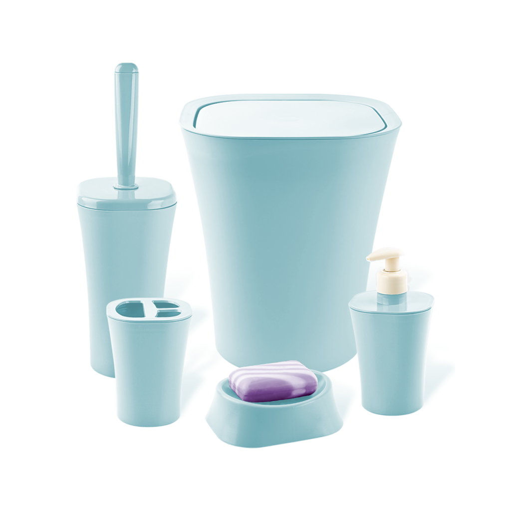 Набір для ванної кімнати Planet Household Papillon 5 предметів блакитний (6888) - зображення 1