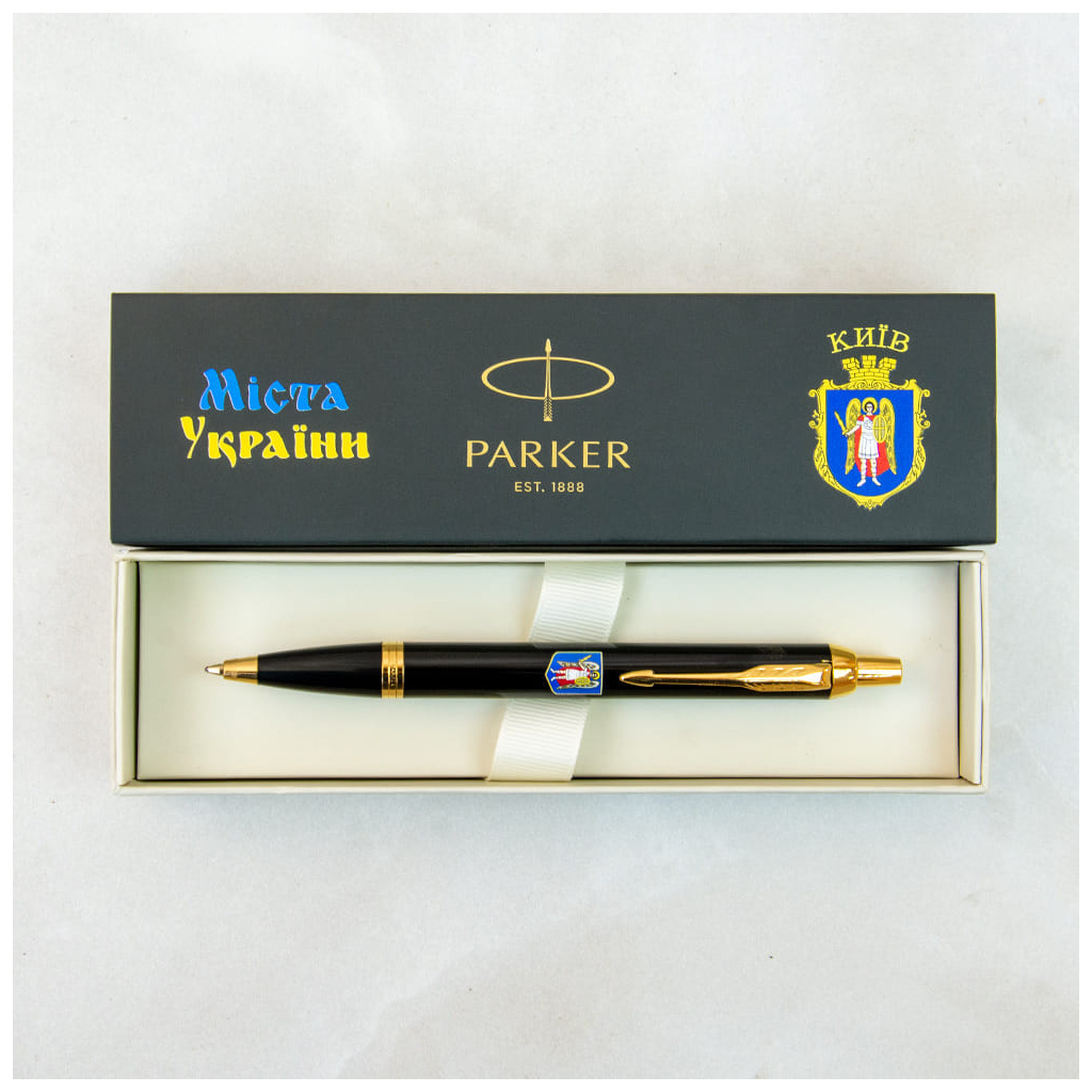 Ручка кулькова Parker IM 17 CITY Black GT BP Герб Києва (22032_C0010u) - зображення 4