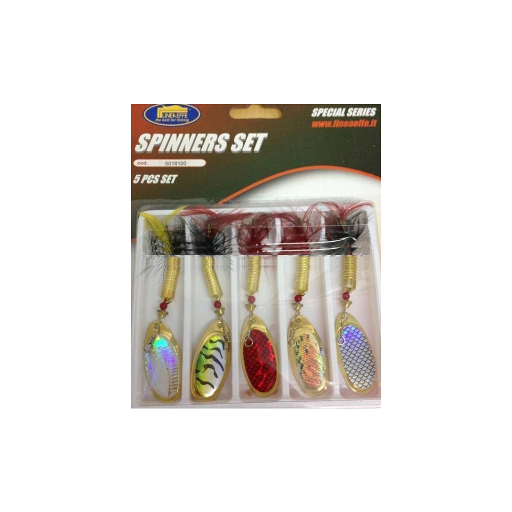 Блешня Lineaeffe вертушка з оперенням набір 5 шт з різними голограмами (5018100) - зображення 1