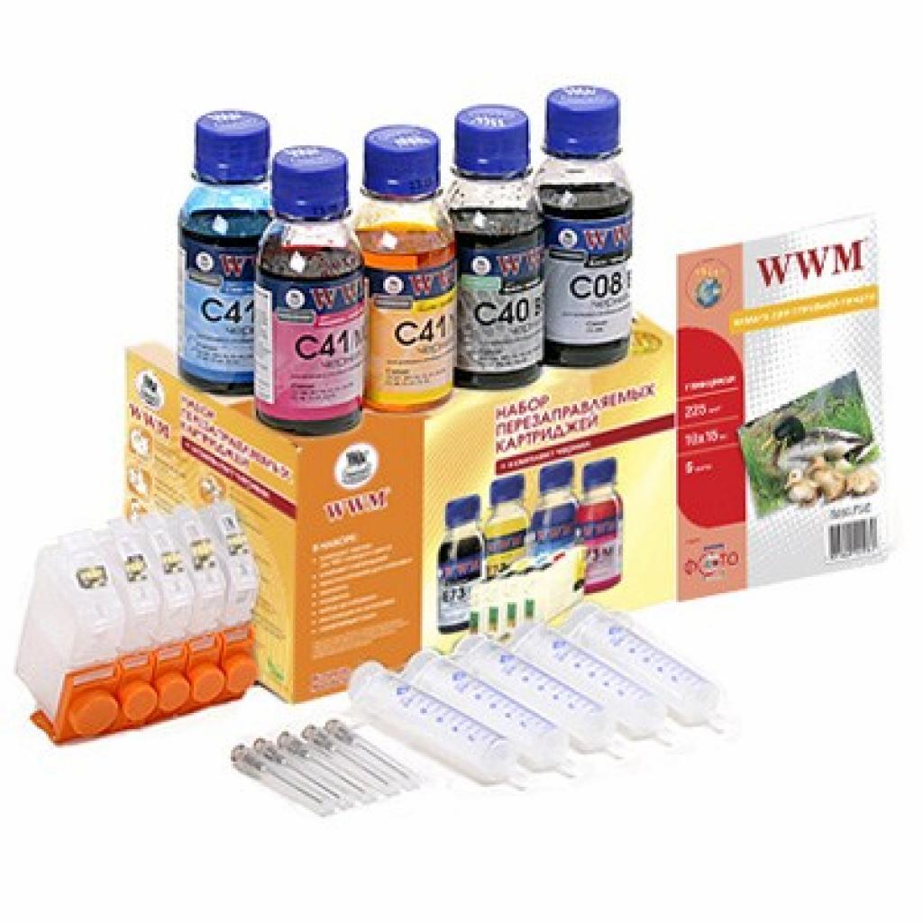 Комплект перезаправних картриджів WWM CANON IP3300/4200/5300/MP500/830+ch (RC.CLI-8ARC) - зображення 1
