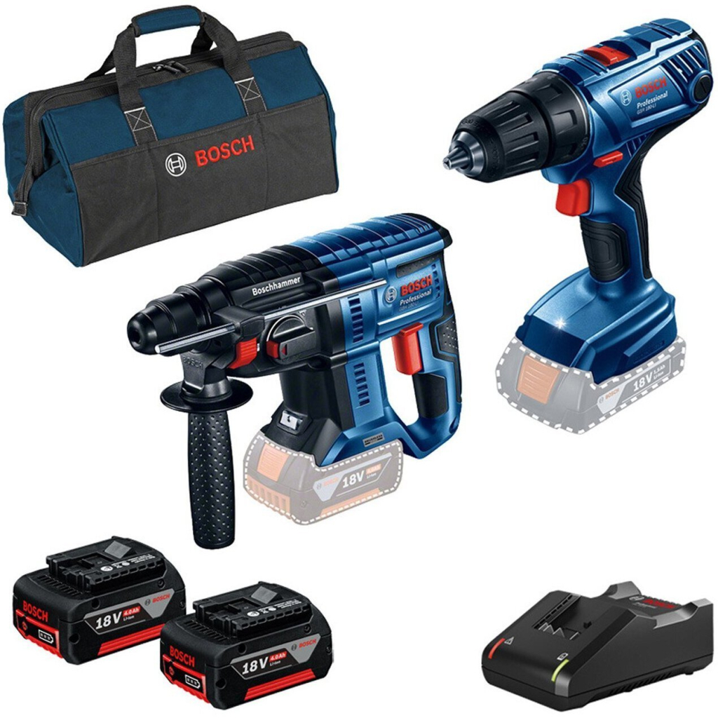 Набір електроіструментів Bosch електичних GBH 180-LI+GSR 180-LI в кейсі+2xGBA 18V 4.0Ah+GAL 18V-40 (0.615.990.M31) - зображення 1