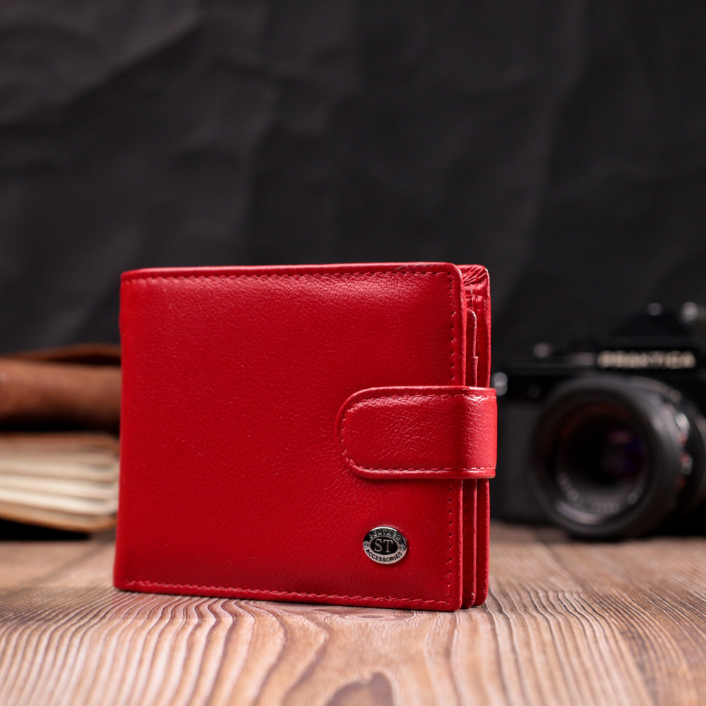 Гаманець ST Leather З натуральної шкіри Червоний (19471) - зображення 9