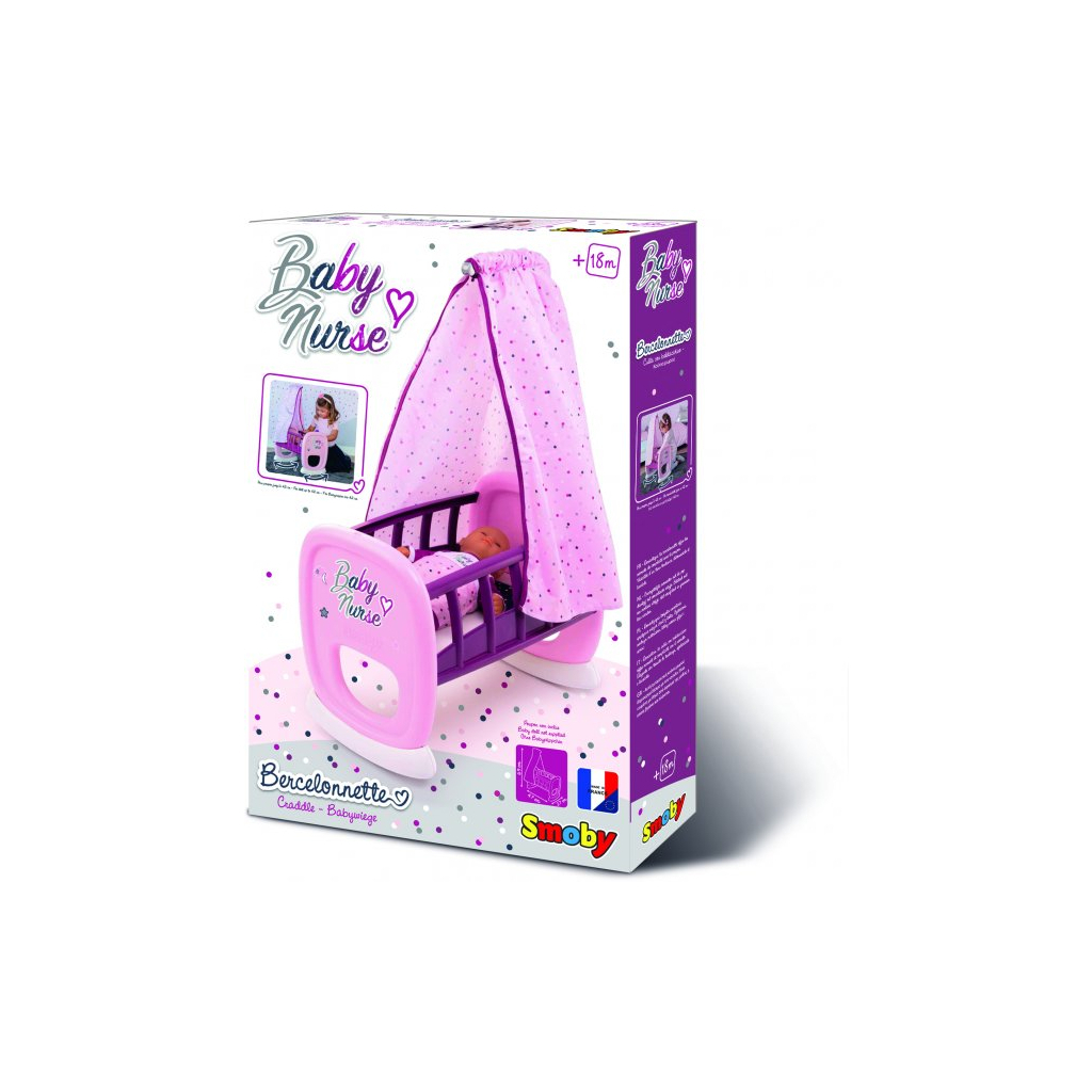 Аксесуар до ляльки Smoby ліжко Бебi Ньорс Прованс з балдахіном, з аксесуарами (220338) - зображення 4