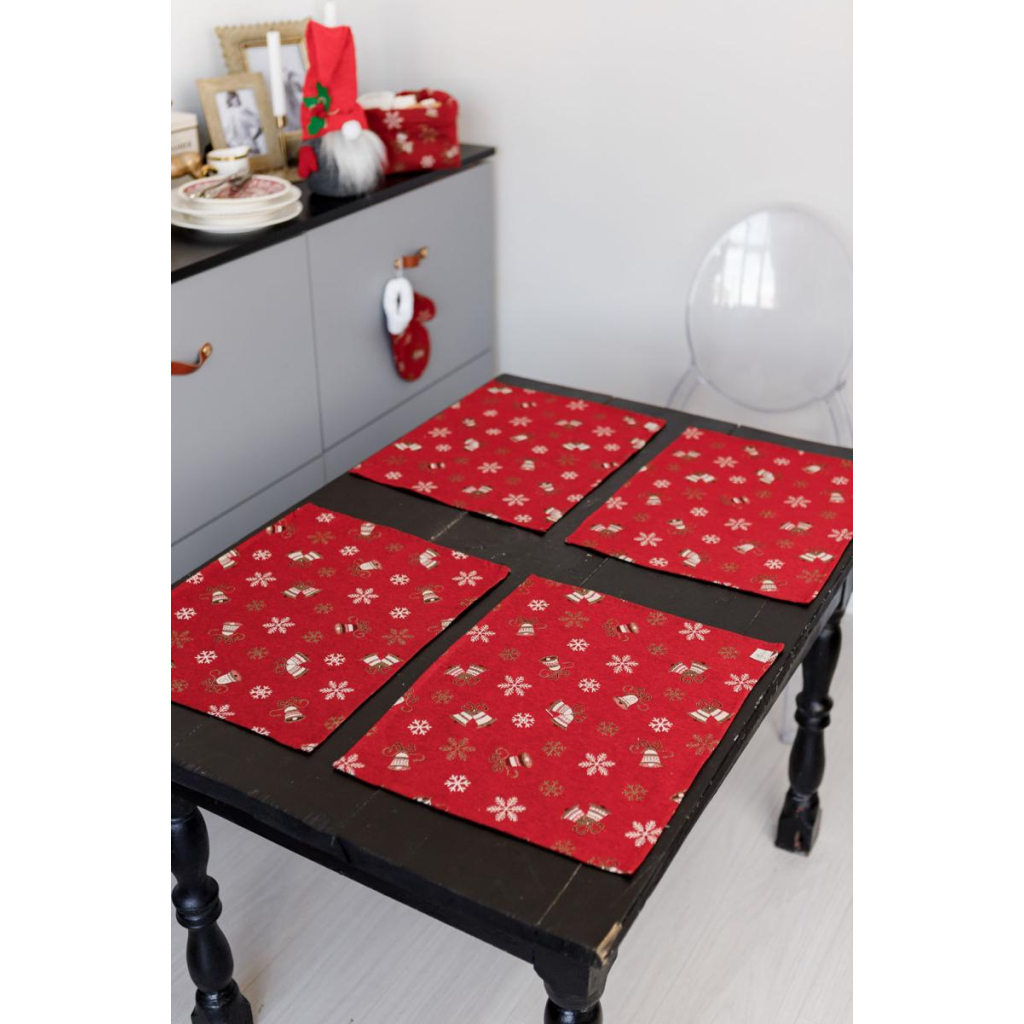 Серветка на стіл Прованс Дзвіночки на червоному 35х45 см (036840) - зображення 3