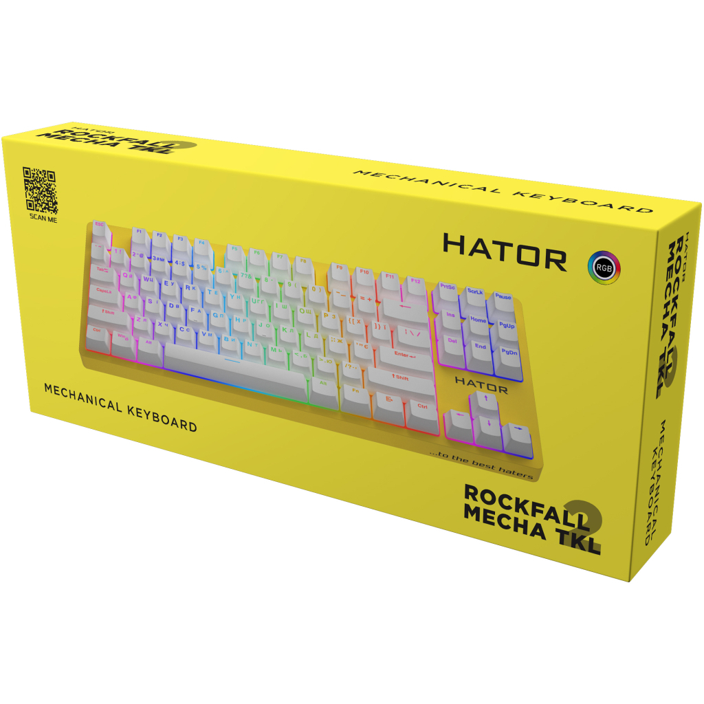 Клавіатура Hator Rockfall 2 Mecha TKL Orange USB Yellow (HTK-722) - зображення 6