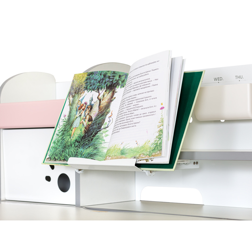 Парта Mealux Edmonton Multicolor Pink з полицею (BD-610 W/МС + PN с полкой) - зображення 9