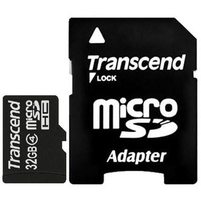 Карта пам'яті Transcend 32Gb microSDHC class 4 (TS32GUSDHC4) - зображення 1