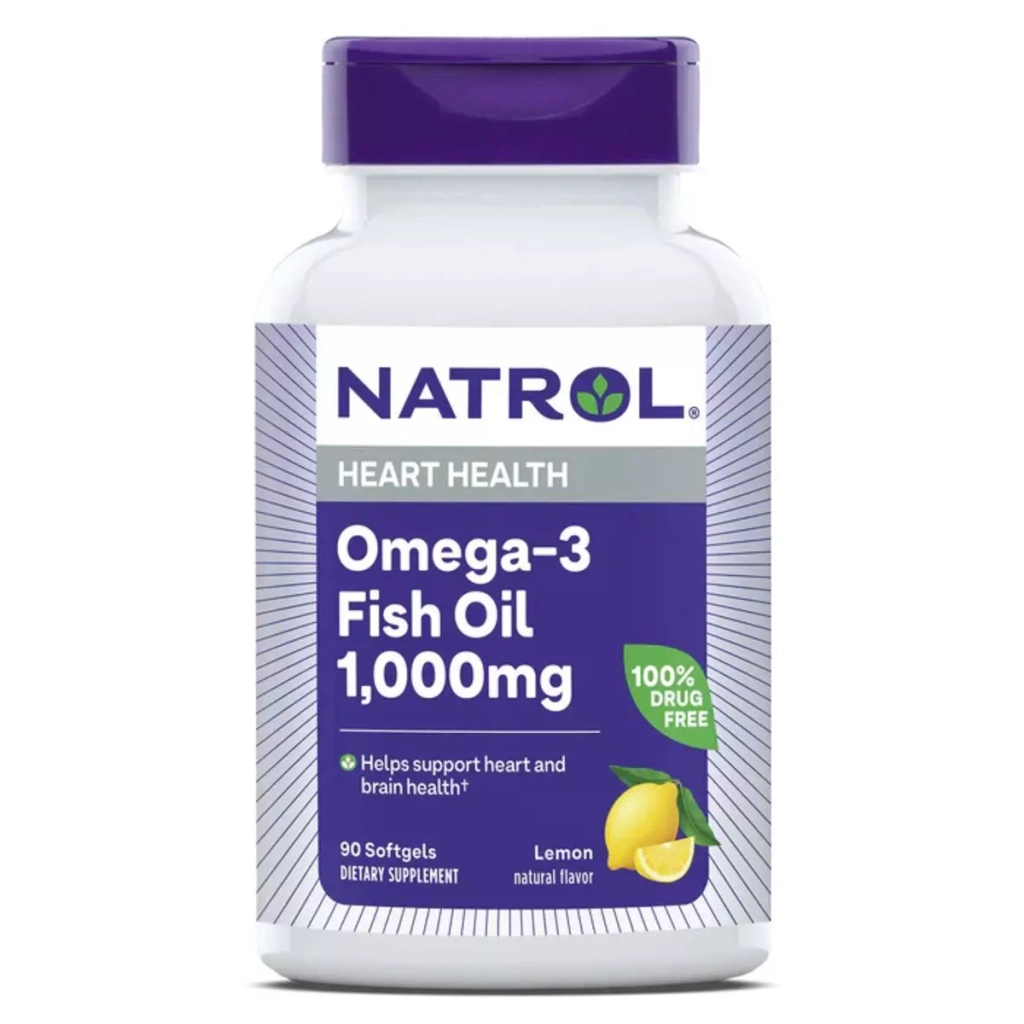 Вітамінно-мінеральний комплекс Natrol Омега-3 Риб'ячий Жир, 1000 мг, Omega-3 Fish Oil, 90 желатинових капсул (NTL00928) - зображення 1