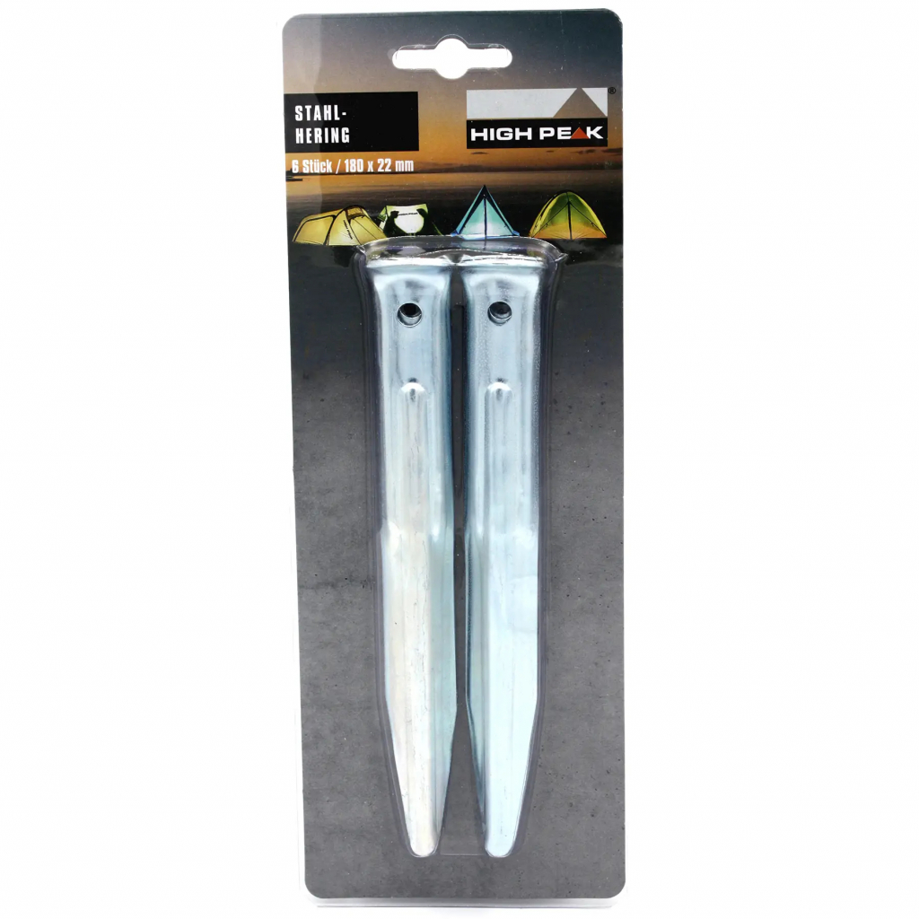 Комплект кілочків High Peak Steel V-Peg 18 см 6 шт Silver (928994) - зображення 1