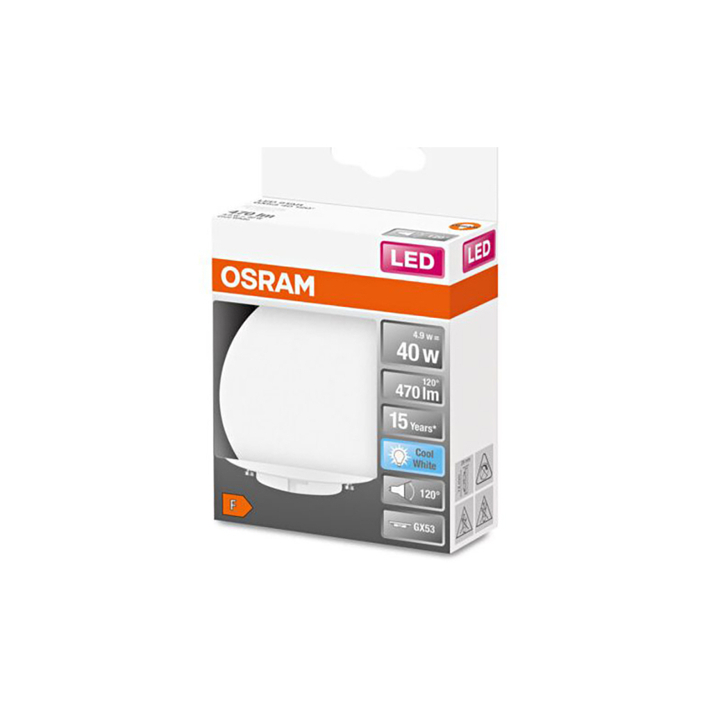 Лампочка Osram LED STAR, 4.9W, 470Lm, 4000K, GX53 (4058075433465) - picture 3