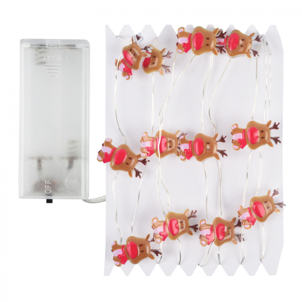 Гірлянда YES! Fun На мідному дроті Олені 20 LED Тепло-біла 2.2 м На батарейках (801206) - зображення 2